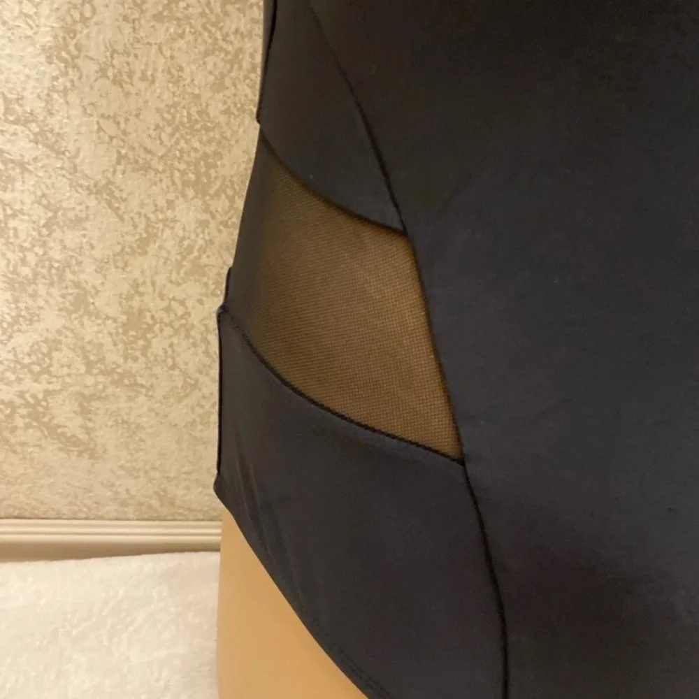 Black Mesh Panel One Piece